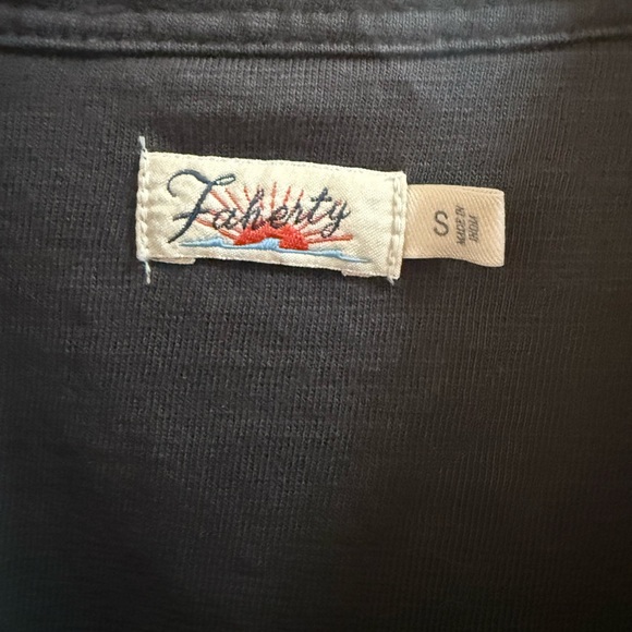 FAHERTY Sunwashed Knit Shirt Washed Black Size Small - Picture 8 of 10